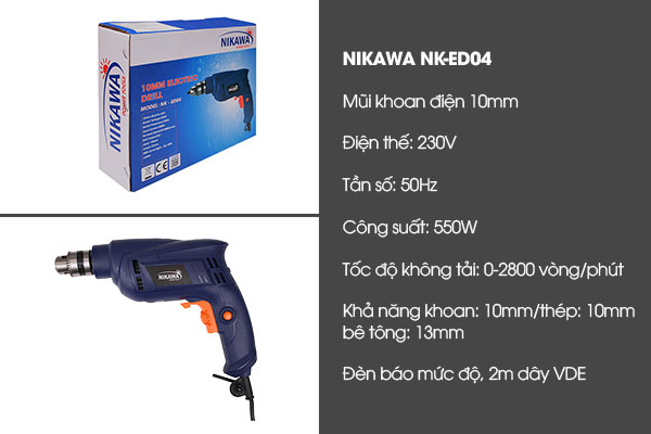 Máy khoan cầm tay Nikawa NK-ED04 1 Máy khoan cầm tay Nikawa NK-ED04